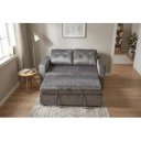 NAPPER bársony kanapéágy 142 cm – szürke / fekete