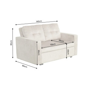 NAPPER bársony kanapéágy 142 cm – szürke / fekete