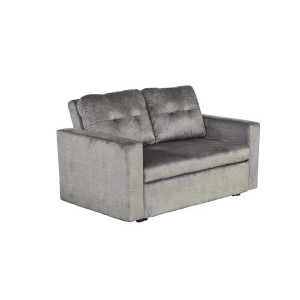 NAPPER bársony kanapéágy 142 cm – szürke / fekete