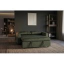 NAPPER bársony kanapéágy 142 cm – zöld / fekete