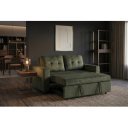 NAPPER bársony kanapéágy 142 cm – zöld / fekete