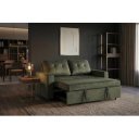 NAPPER bársony kanapéágy 142 cm – zöld / fekete