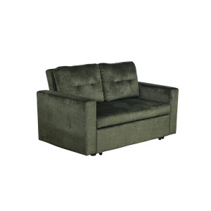 NAPPER bársony kanapéágy 142 cm – zöld / fekete
