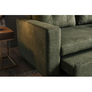 NAPPER bársony kanapéágy 142 cm – zöld / fekete