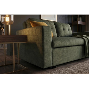 NAPPER bársony kanapéágy 142 cm – zöld / fekete