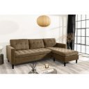 LOUNGE kordbársony sarokkanapé 220 cm – világosbarna