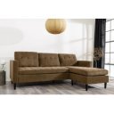 LOUNGE kordbársony sarokkanapé 220 cm – világosbarna