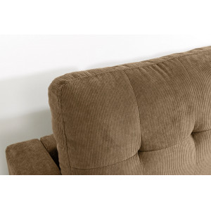 LOUNGE kordbársony sarokkanapé 220 cm – világosbarna