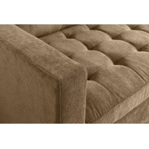 LOUNGE kordbársony sarokkanapé 220 cm – világosbarna