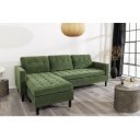 LOUNGE kordbársony sarokkanapé 220 cm – zöld