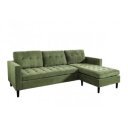 LOUNGE kordbársony sarokkanapé 220 cm – zöld