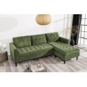 LOUNGE kordbársony sarokkanapé 220 cm – zöld