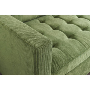 LOUNGE kordbársony sarokkanapé 220 cm – zöld