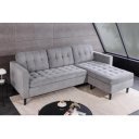 LOUNGE kordbársony sarokkanapé 220 cm – szürke