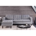 LOUNGE kordbársony sarokkanapé 220 cm – szürke