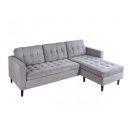 LOUNGE kordbársony sarokkanapé 220 cm – szürke