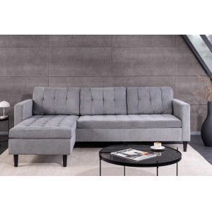 LOUNGE kordbársony sarokkanapé 220 cm – szürke