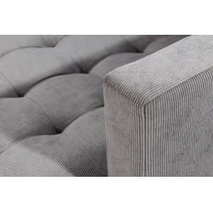 LOUNGE kordbársony sarokkanapé 220 cm – szürke