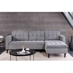 LOUNGE kordbársony sarokkanapé 220 cm – szürke