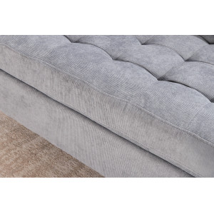 LOUNGE kordbársony sarokkanapé 220 cm – szürke
