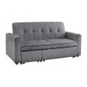 NAPPER kordbársony kanapéágy 180 cm – szürke / fekete