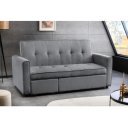 NAPPER kordbársony kanapéágy 180 cm – szürke / fekete