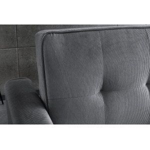 NAPPER kordbársony kanapéágy 180 cm – szürke / fekete