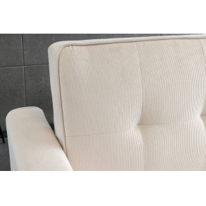 NAPPER kordbársony kanapéágy 180 cm – bézs / fekete