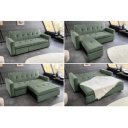 NAPPER kordbársony kanapéágy 180 cm – zöld