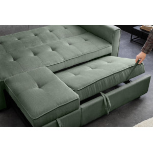 NAPPER kordbársony kanapéágy 180 cm – zöld