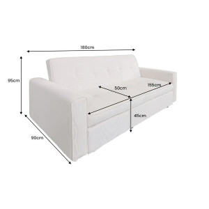 NAPPER kordbársony kanapéágy 180 cm – zöld