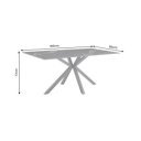 METEOR kerámia étkezőasztal 160 cm – fekete / arany / homok