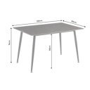 LINE kerámia étkezőasztal 120 cm – szürke / fekete