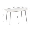 LINE kerámia étkezőasztal 120 cm – fehér / fekete