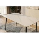 LINE kerámia étkezőasztal 140 cm – fehér / fekete