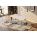 LINE kerámia étkezőasztal 140 cm – fehér / fekete
