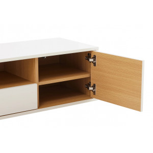 NORDEN modern fali TV-szekrény 150 cm – fehér / natúr tölgy