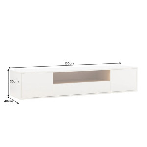 NORDEN modern fali TV-szekrény 150 cm – fehér / natúr tölgy