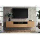 NORDEN modern fali TV-szekrény 150 cm – natúr tölgy / fekete