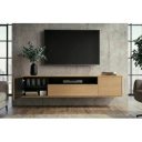 NORDEN modern fali TV-szekrény 150 cm – natúr tölgy / fekete