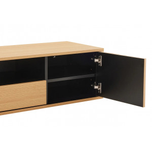 NORDEN modern fali TV-szekrény 150 cm – natúr tölgy / fekete
