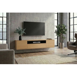 NORDEN modern fali TV-szekrény 150 cm – natúr tölgy / fekete