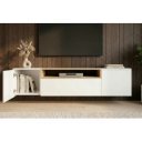 NORDEN modern fali TV-szekrény 160 cm – fehér / natúr tölgy