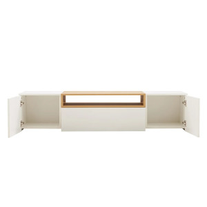 NORDEN modern fali TV-szekrény 160 cm – fehér / natúr tölgy