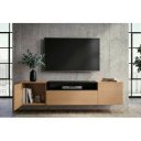 NORDEN modern fali TV-szekrény 160 cm – natúr tölgy / fekete