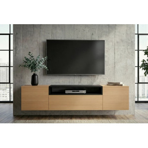 NORDEN modern fali TV-szekrény 160 cm – natúr tölgy / fekete