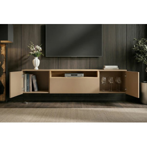 NORDEN modern fali TV-szekrény 160 cm – natúr tölgy / bézs