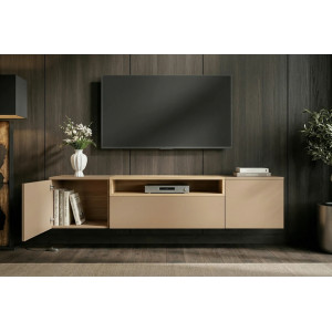 NORDEN modern fali TV-szekrény 160 cm – natúr tölgy / bézs