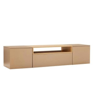 NORDEN modern fali TV-szekrény 160 cm – natúr tölgy / bézs INVICTA