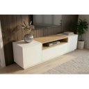 NORDEN modern TV-szekrény 160 cm – fehér / natúr tölgy